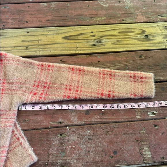 Tahari Tan Red Soft Turtleneck Plaid Sweater - Picture 9 of 11